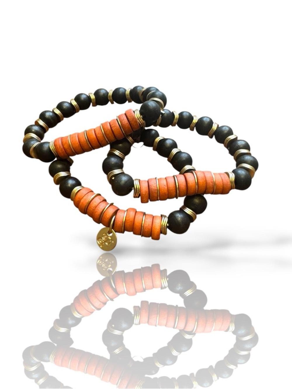 Plunder Black & Orange Stacked Bead Bracelet Set - Picture 3 of 3